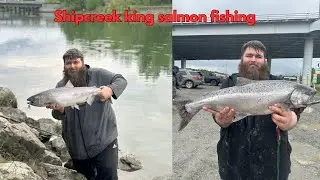 Ship creek downtown Anchorage king salmon fishing using bait and spinners June 2025 we caught fish!