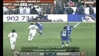 Golazo sobre la hora de Gonzalo Pipita Higua&iacute;n en El Santiago Bernab&eacute;u 2009 Real Madrid 3-2 Getafe