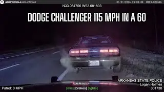 Сотрудник полиции попытался остановить автомобиль Dodge Challenger, который двигался с превышение...