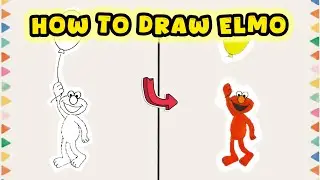 How to Draw Elmo from Sesame Street &ndash; Easy Red Monster Drawing