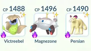 using Shadow Shiny (Victreebel, Magnezone, Persian) Team in Pokemon GO.