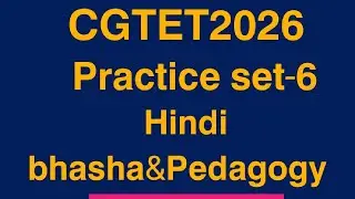 CGTET   60 mcq  practice set-6hindi bhasha paper2 #knowledge #cggkpracticeset #gk