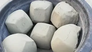 Pure cement /Big bowls/ Dry&Dusty crumbling in tub/ASMR 🔊🎤