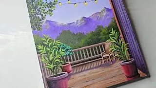 Beautiful Canvas painting | full tutorial | acrylic painting 🤗🎨