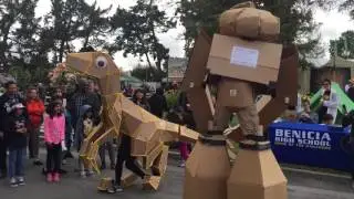 Kit Rex Torments the Giant Cardboard Robot
