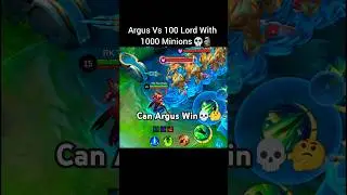 Argus Vs 100 Lord With 1000 Minions Army #srtgaming #mlbbshorts #argus#mlbb #mobilelegends