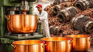 You Won’t Believe This Copper Recycling: Old Motor Scrap Wire Turned Into Giant Copper Cooking Pots