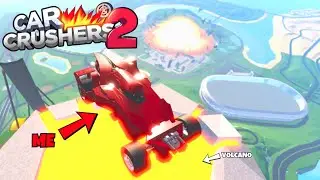 Escaping the ENERGY CORE with a VOLCANO?! 🌋 Car Crushers 2 Roblox