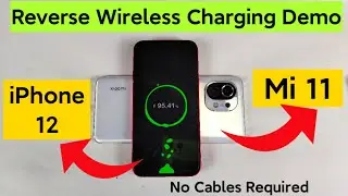 Reverse Wireless charging Demo with iPhone 12 charging using Mi 11