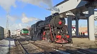 Чистка зольника паровоза Л-0022 /Cleaning of ash-pan steam locomotive L-0022
