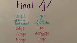 Final /j/ rules: -dge and -ge