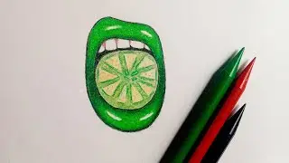 How To Draw Lime Lips | Color Pencil Tutorial | step by step for beginners