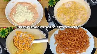 Bache hue chawal se snacks bana diya!!|Leftover Rice snacks|Crispy Snacks recipe 