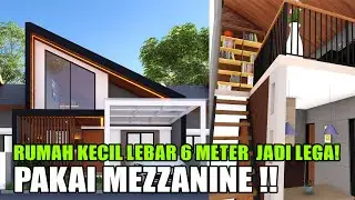Desain Rumah Minimalis 1 Lantai Dengan Mezzanine di Lahan Lebar 6 Meter