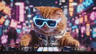 Funny Cyberpunk Cat 2026 &ndash; Neon Glasses Dance Party