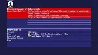 SBB Ansage - Information zum Bahnverkehr - Fahrleitungsst&ouml;rung - Langenthal