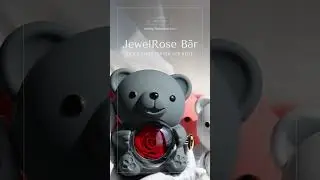Grauer JewelRose B&auml;r &ndash; s&uuml;&szlig;es Geschenk mit Rose & Schmuck f&uuml;r ganz besondere Menschen