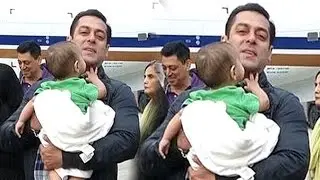 Salman Khan Playing With Sister Arpita's CUTE Son Aahil At Delhi Airport