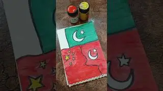 Flags Painting Tutorial 😍❤️ #pakistan #china #turkey #flag #shorts #foryou #fyp