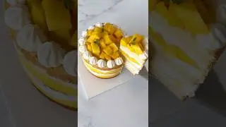 Mango Cake with Easy Cream Cheese Fresh Cream! 🥭🍰🧡 #mangocake #cake #homebaking #homemade