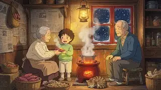 Warm Countryside Winter: Eating Hot Sweet Potatoes | Cozy Cooking & ASMR | Ghibli-Style Video