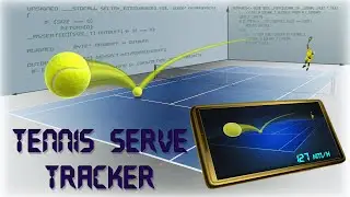 Measures tennis serve speed using video processing and image recognition.