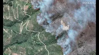 Satellite Images Show Greek Wildfires Spurred by European Heat Wave