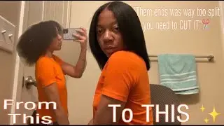 Length Check- Damage Check| IT HAD TO GO!| Cut and Silk Press| Nani Vibez