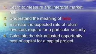 Topic 6 Risk, Return, and Capital Budgeting