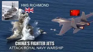 Китайские истребители имитируют атаку на корабль Королевского флота HMS Richmond