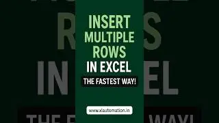 Insert Multiple Rows in Excel&mdash;The Fastest Way #insertrows #exceltips #insertrecords