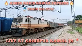 🚆 Ajmer Garib Nawaz Express 15715  📍 Sahibpur Kamal LIVE Crossing  💨 Full Speed | #train #railways