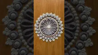 Navratri rangoli day 3 grey l navratri rangoli designs easy l dasara rangoli designs with colours
