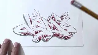 dibuja letra D en graffiti