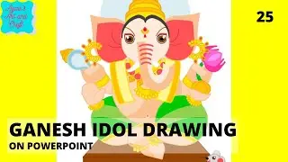 Ganesh Idol Drawing only on MS Powerpoint: Drawing tutorial