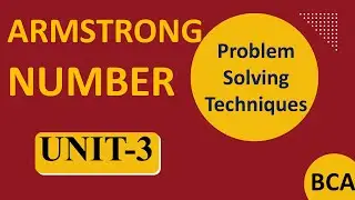 Armstrong Number | C Program to Check Armstrong Numbers | BCA Problem Solving Tech. | #jischolars
