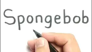 VERY EASY !, How to turn words SPONGEBOB into cartoon for KIDS / how to draw Spongebob