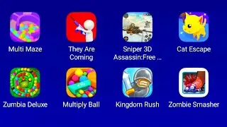 Multi Maze-They Are Coming-Sniper 3D Assassin:Free-Cat Escape-Zumbia Deluxe-Multiply Ball-Kingdom...
