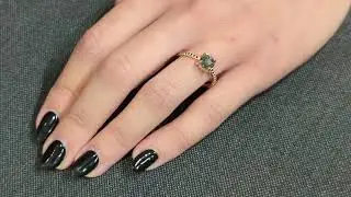 Vintage Round Cut Rose Salt & Pepper Diamond Engagement Ring Thin 18K Yellow Gold Black Diamond Band