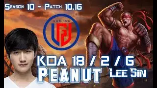 LGD Peanut LEE SIN vs GRAVES Jungle - Patch 10.16 KR Ranked