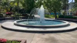 Most beautiful campuses Florida international University Miami water fountain palm trees library