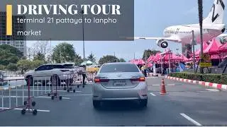 Scenic Drive in Pattaya, Traffic day from Terminal 21 Pattaya to Lan PHO market
