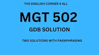 GDB Solution MGT 502, Virtual University of Pakistan