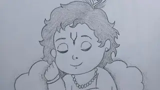 Little krishna drawing 🦚🌸🦚 radheradhe 🙏🦚🌸! Krishna bhagwan drawing! Drawing picture chitra! Gopal 🙏🦚