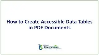 How to Create Accessible Data Tables in PDF Documents