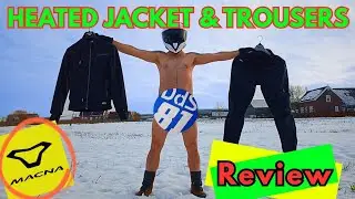 Heated clothing Review. Macna Centre jacket and trousers.  How to stay warm on a bike.