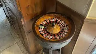Homemade roulette wheel.     Roulette wheel