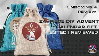 DazSpirit 24 Piece DIY Advent Calendar Set &ndash; Burlap Bags for 2024   Reusable Christmas Gift Bags