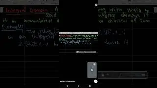 Definition of integral domain and some of its examples were shown (08.07.21)