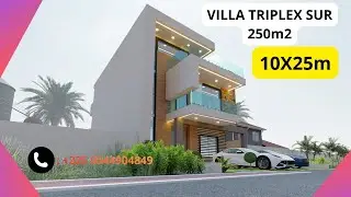 VILLA TRIPLEX 7 PIECES SUR 10X25m   250m2 ARCHITECT DUPLEX  HOUSE DESIGN